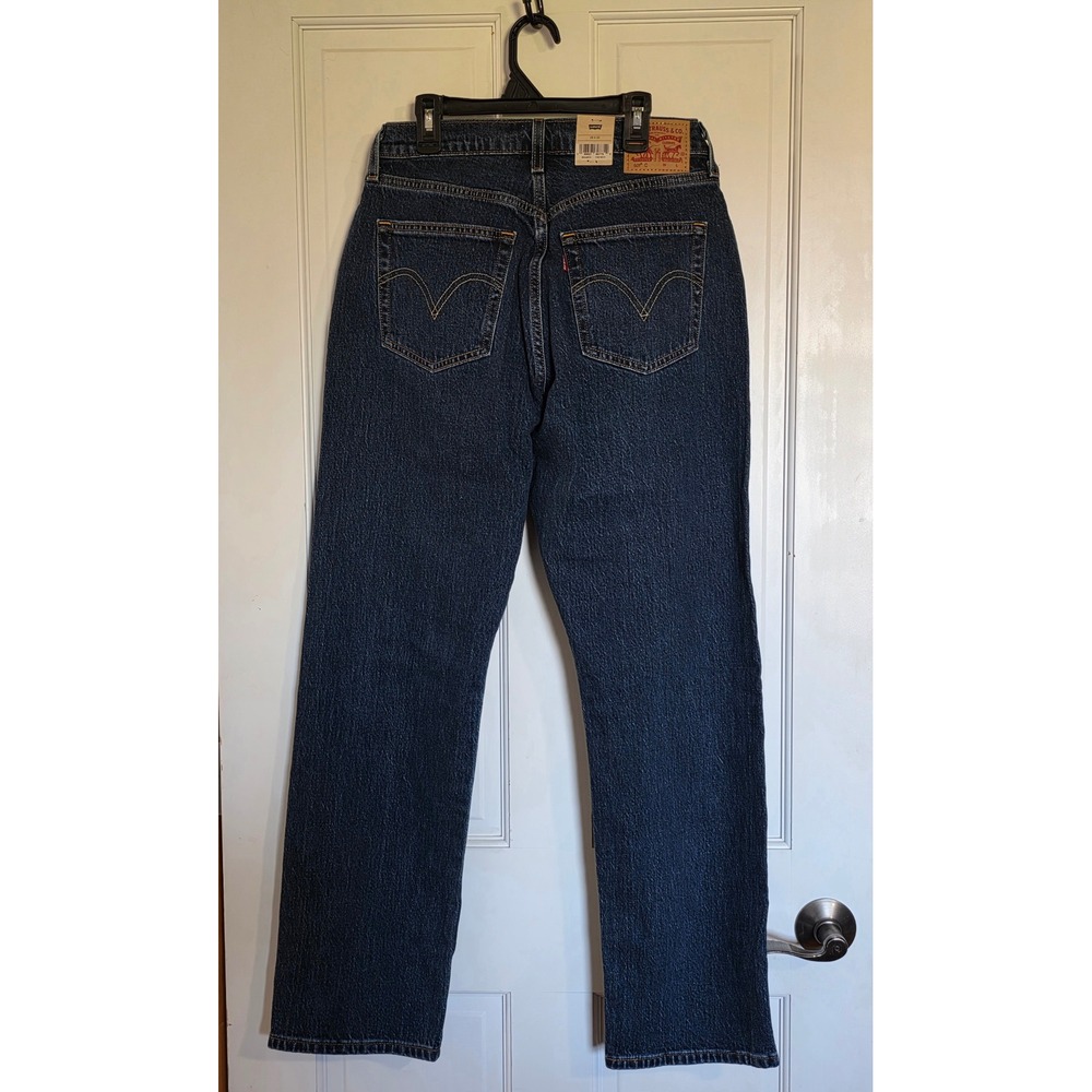 Levi's 501 Curve Stretch High Rise Straight Leg Jeans Dark Wash 29x30 NWT $79.50